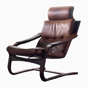 Leather Lounge Chair by Åke Fribytter for Nelo Möbel, 1970s-QNP-1844218