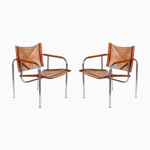 Leather Lounge Chairs by Hans Eichenberger for Strässle, 1960s, Set of 2-KGD-833382