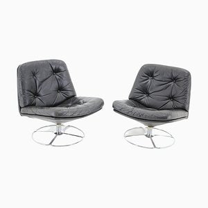 Leather Lounge Chairs from Peem, Finland, 1970s, Set of 2-TZ-1264746