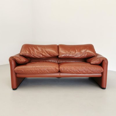 Leather Maralunga 2-Seater Sofa by Vico Magistretti for Cassina, 1970s-PRS-1884202