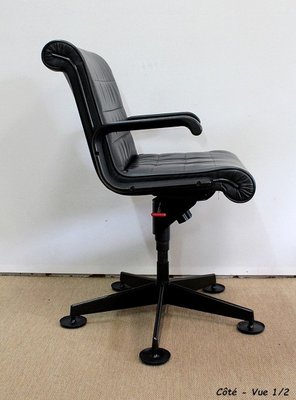 Leather Office Chairs attributed to Richard Sapper for Knoll Inc. / Knoll International, 1979, Set of 2-RVK-985029