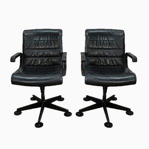 Leather Office Chairs attributed to Richard Sapper for Knoll Inc. / Knoll International, 1979, Set of 2-RVK-985029