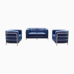 Leather Onda Sofa & 2 Armchairs by De Pas, D'Urbino & Lomazzi for Zanotta, Set of 3-UF-1029768