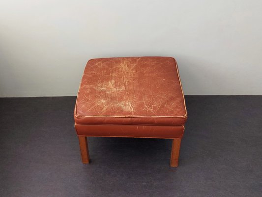 Leather Ottoman by Børge Mogensen for Fredericia, Denmark, 1963-NV-1357821