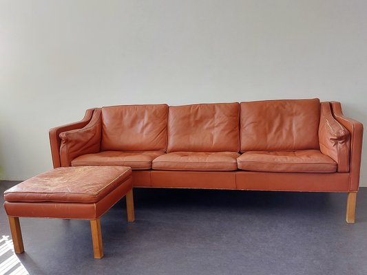 Leather Ottoman by Børge Mogensen for Fredericia, Denmark, 1963-NV-1357821