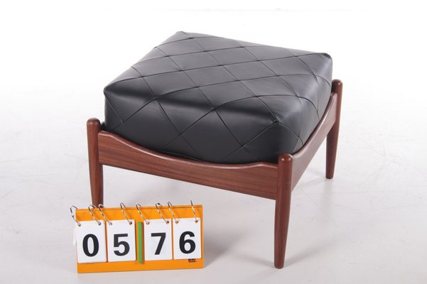 Leather Ottoman by Kristian Vedel for Søren Willadsen Møbelfabrik, 1963-EZZ-951221