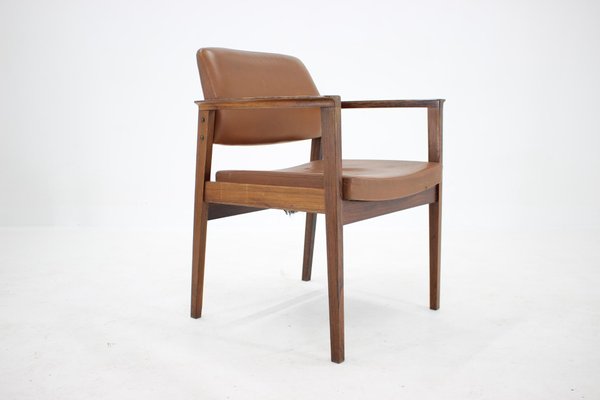 Leather Palisander Side or Desk Chair, Denmark, 1960s-TZ-988064