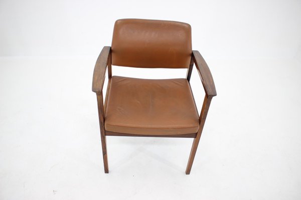 Leather Palisander Side or Desk Chair, Denmark, 1960s-TZ-988064