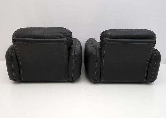 Leather Piumotto Armchairs by Arrigo Arrighi for Busnelli, Italy, 1970s, Set of 2-FER-1343624