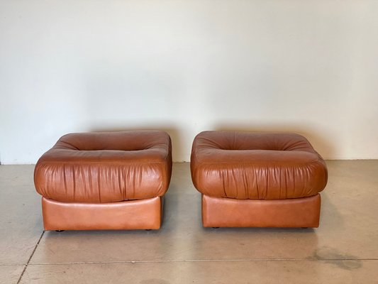 Leather Pouf, 1970s, Set of 2-NPC-2041867