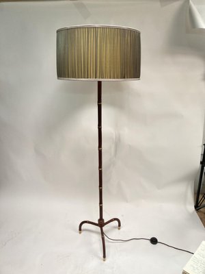 Leather Sheathed Floor Lamp by Jacques Adnet, 1950s-VRR-1718549