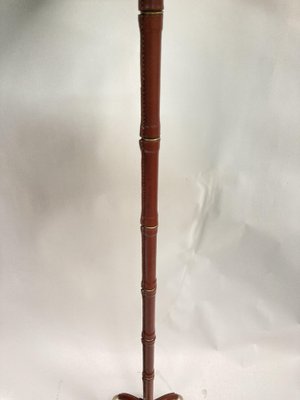 Leather Sheathed Floor Lamp by Jacques Adnet, 1950s-VRR-1718533