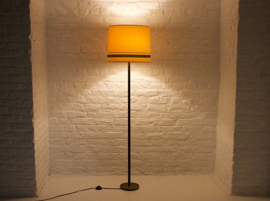 Leather Sheathed Floor Lamp from K & L Belyning, Sweden, 1950s-OWS-1698415