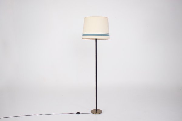 Leather Sheathed Floor Lamp from K & L Belyning, Sweden, 1950s-OWS-1698415