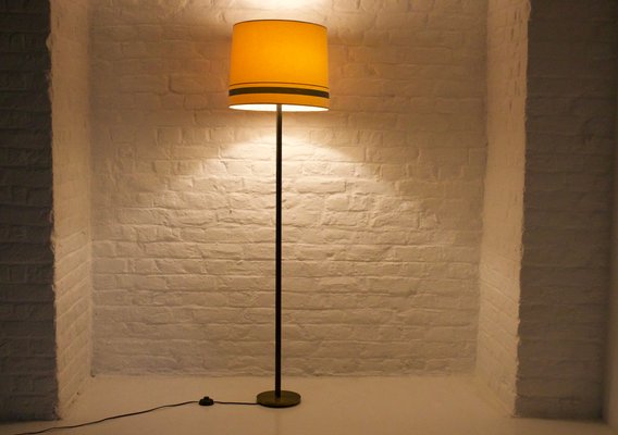 Leather Sheathed Floor Lamp from K & L Belyning, Sweden, 1950s-OWS-1698415