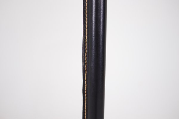 Leather Sheathed Floor Lamp from K & L Belyning, Sweden, 1950s-OWS-1698415