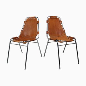 Leather Side Chairs by Charlotte Perriand for Les Arcs, 1960s, Set of 2-DT-2026148