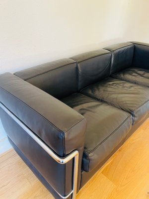 Leather Sofa with Chrome Frame by Le Corbusier for Cassina, 2000s-RZY-2031620