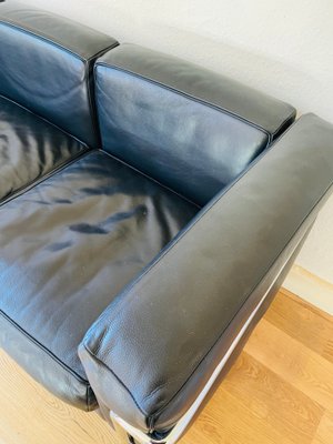 Leather Sofa with Chrome Frame by Le Corbusier for Cassina, 2000s-RZY-2031620