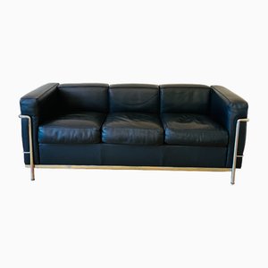 Leather Sofa with Chrome Frame by Le Corbusier for Cassina, 2000s-RZY-2031620