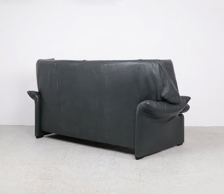 Leather Sofa with Pouf by Vico Magistretti for Cassina, 1980s, Set of 2-SN-2025966