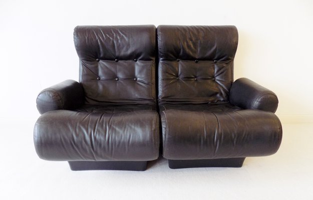 Leather Sofalette / Modular 2-Seater Sofa by Otto Zapf, 1970s-HUW-866316