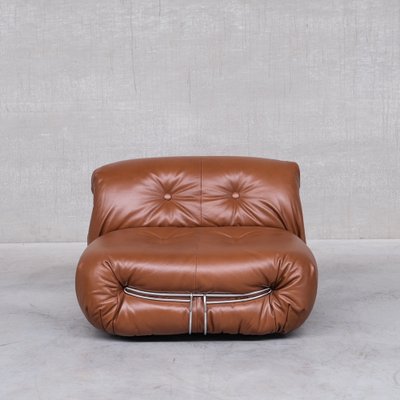 Leather Soriana Lounge Chairs by Scarpa for Cassina, 1970s, Set of 2-JRP-1384594