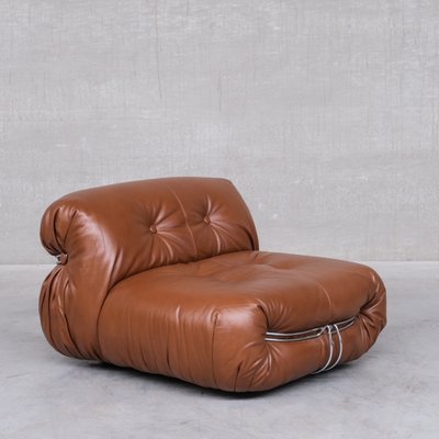 Leather Soriana Lounge Chairs by Scarpa for Cassina, 1970s, Set of 2-JRP-1384594