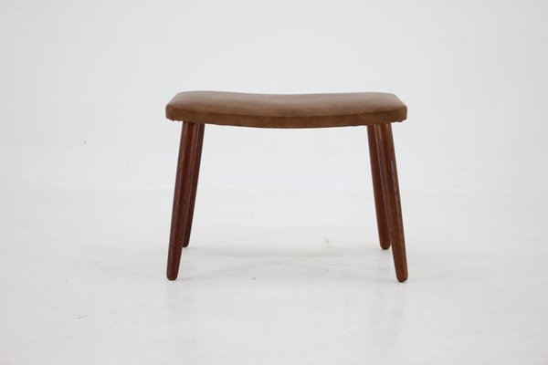 Leather Stool, Denmark, 1960s-TZ-1423403