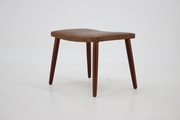 Leather Stool, Denmark, 1960s-TZ-1423403