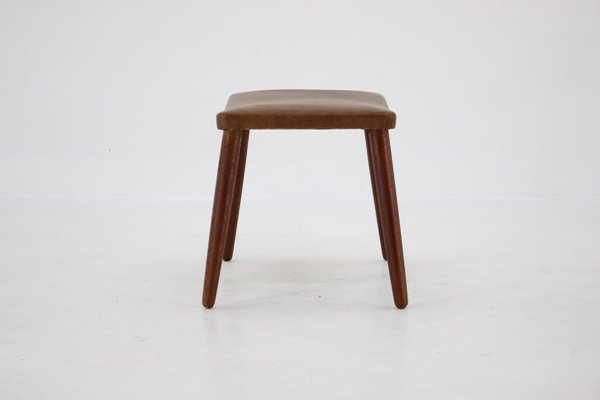 Leather Stool, Denmark, 1960s-TZ-1423403