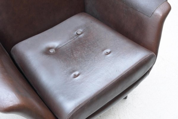 Leather Swivel Armchairs from UP Zavody, 1970s, Set of 2-HXT-1110653