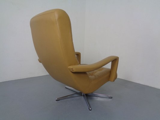 Leather Swivel Easy Chair and Ottoman, 1970s, Set of 2-RDW-827850