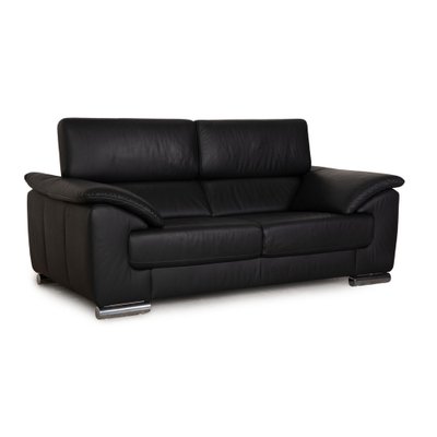 Leather Two-Seater Dark Gray Sofa by Ewald Schillig-RQW-1771373