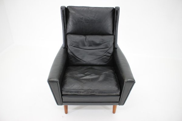 Leather Wingback Lounge Chair, 1970s-TZ-802197