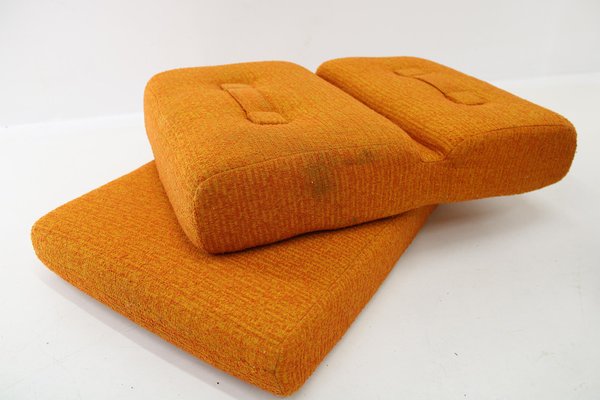 Leatherette and Fabric 4-Seater Sofa, Czechoslovakia, 1970s-TZ-1797661