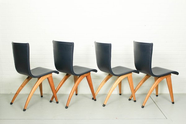 Leatherette Swing Model Dining Chair by Cor Van Os Culemborg, 1960s, Set of 6-ZA-1088002