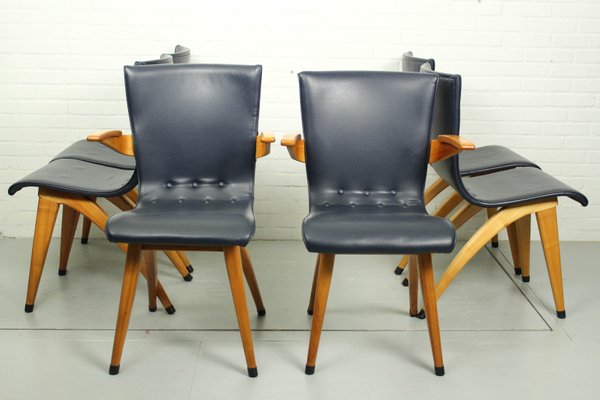 Leatherette Swing Model Dining Chair by Cor Van Os Culemborg, 1960s, Set of 6-ZA-1088002