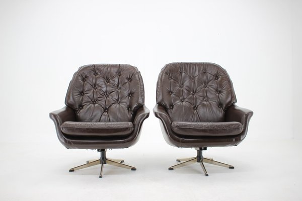 Leatherette Swivel Lounge Chair, 1970s-TZ-1057397