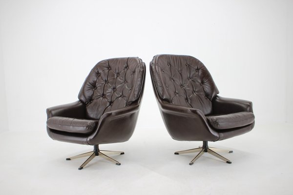 Leatherette Swivel Lounge Chair, 1970s-TZ-1057397