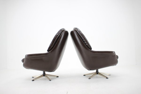 Leatherette Swivel Lounge Chair, 1970s-TZ-1057397