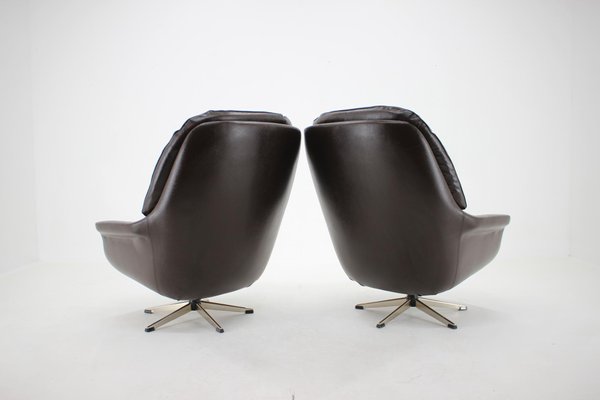 Leatherette Swivel Lounge Chair, 1970s-TZ-1057397