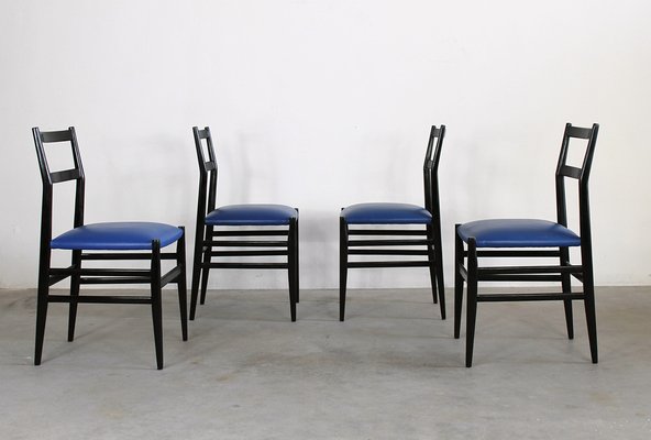 Leggera Dining Chairs by Gio Ponti for Cassina, Italy, 1950s, Set of 4-IVC-1728845