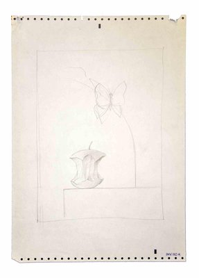 Leo Guida, Apple and Butterfly, Original Drawing, 1970s-ZCI-993293