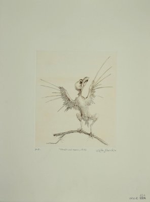 Leo Guida, Bird on A Branch, Etching, 1970-ZCI-880405