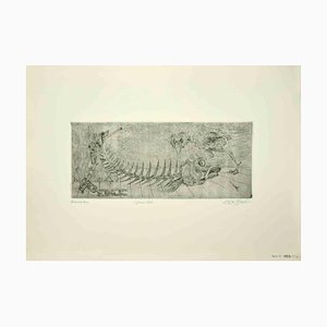 Leo Guida, Fishbone, Original Etching, 1972-ZCI-996264