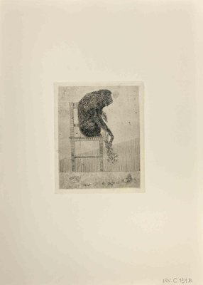 Leo Guida, Monkey, Etching, 1970s-ZCI-2029449