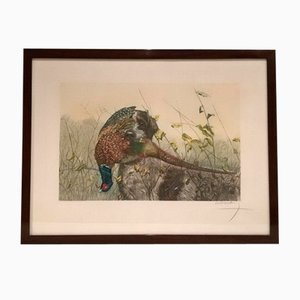 Léon Danchin, English Setter and Partridge, 1920s, Colored Lithograph-BA-658387