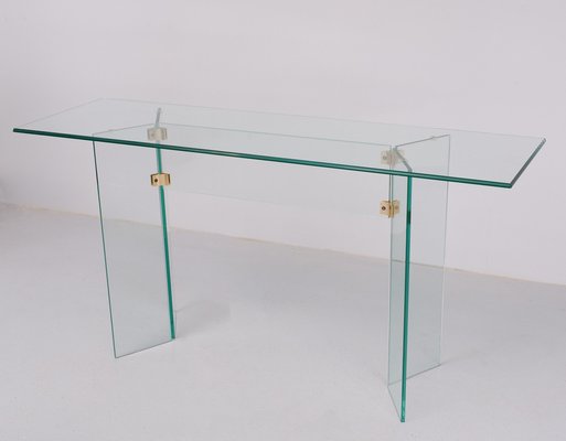 Leon Rose Glass Console Table, France, 1972-GCG-1772477