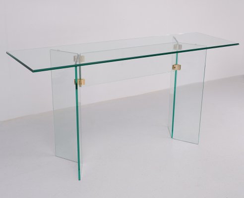 Leon Rose Glass Console Table, France, 1972-GCG-1772477